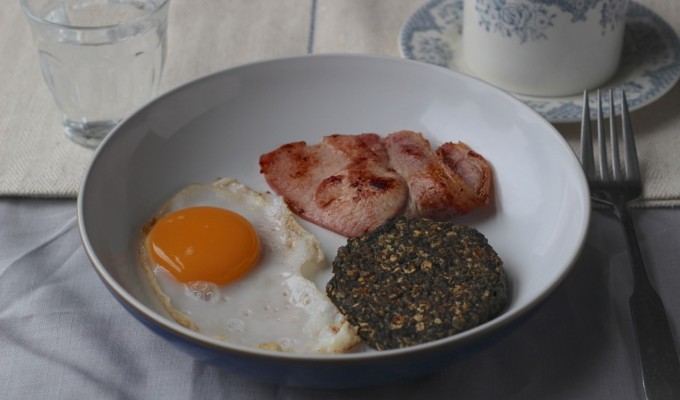 Welsh Lavercakes with Bacon and Eggs