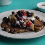 Oat & Flax Pancakes with Blueberries, Fig and Pomegranate